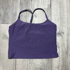Beyond Yoga Women's Spacedye Slim Racerback Cropped Tank purple size small